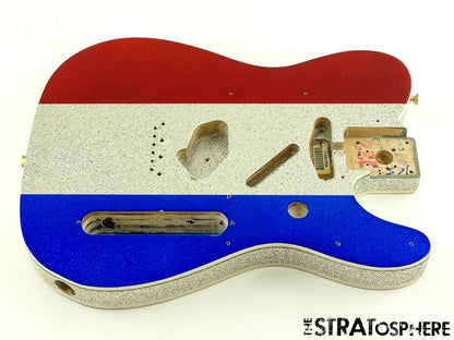 Fender Buck Owens Tele BODY Telecaster 2X Bound Red Silver & Blue Sparkle