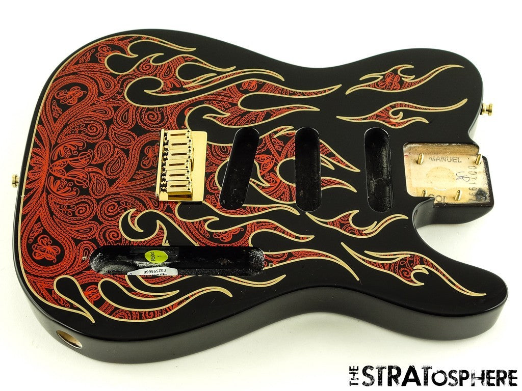 USA Fender James Burton Telecaster Tele BODY + HARDWARE Red Paisley Flame
