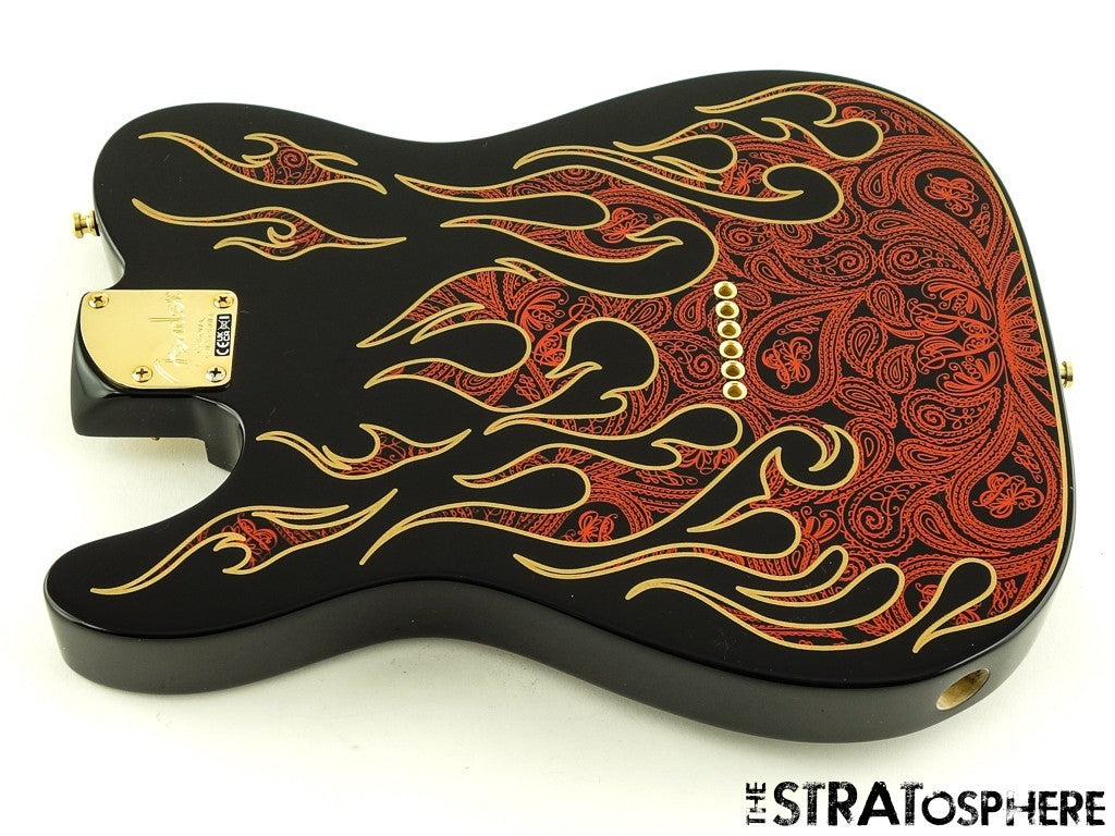 USA Fender James Burton Telecaster Tele BODY + HARDWARE Red Paisley Flame