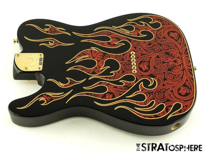 USA Fender James Burton Telecaster Tele BODY + HARDWARE Red Paisley Flame
