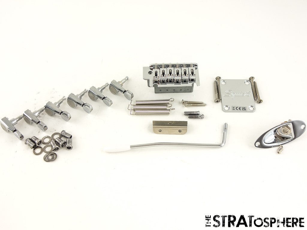 Fender Squier Affinity Series Strat, HARDWARE SET,. TREMOLO TUNERS JACK PLATE