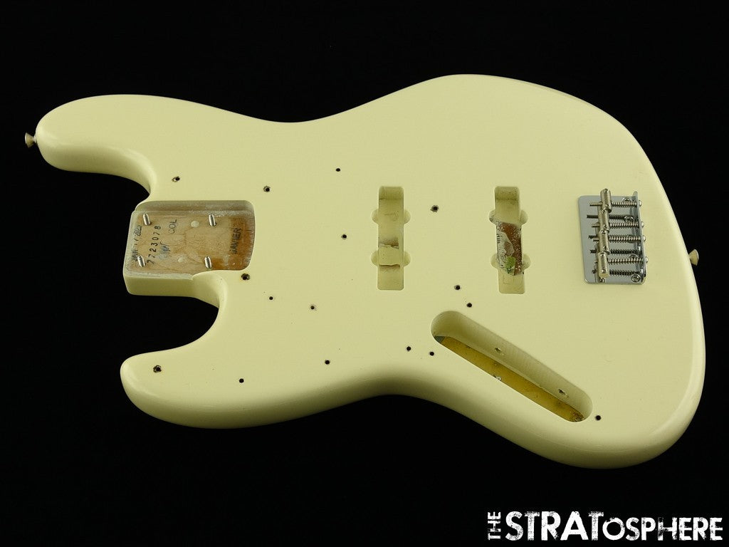 LEFTY Fender AV II American Vintage 1966 Jazz J BASS BODY HARDWARE Olympic White