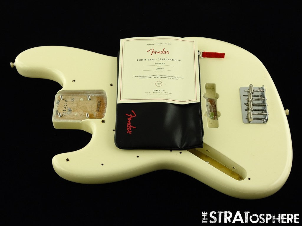 LEFTY Fender AV II American Vintage 1966 Jazz J BASS BODY HARDWARE Olympic White