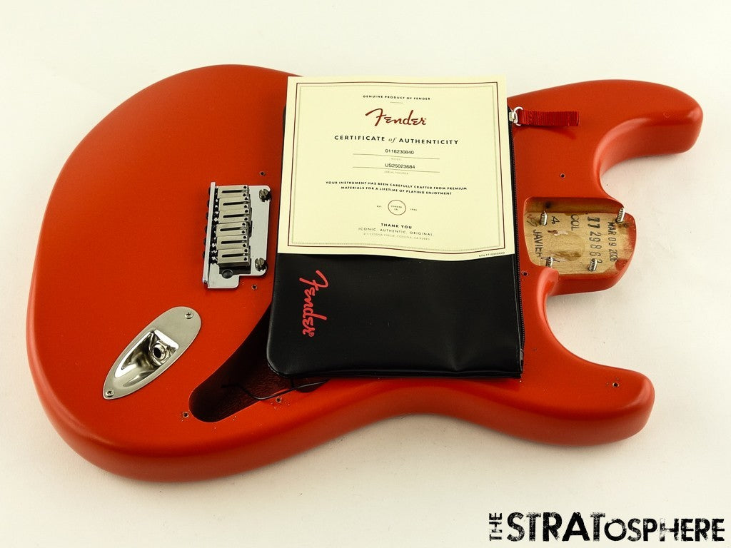 Fender American Ultra Luxe 60s Strat BODY + HARDWARE Heirloom Nitro Fiesta Red