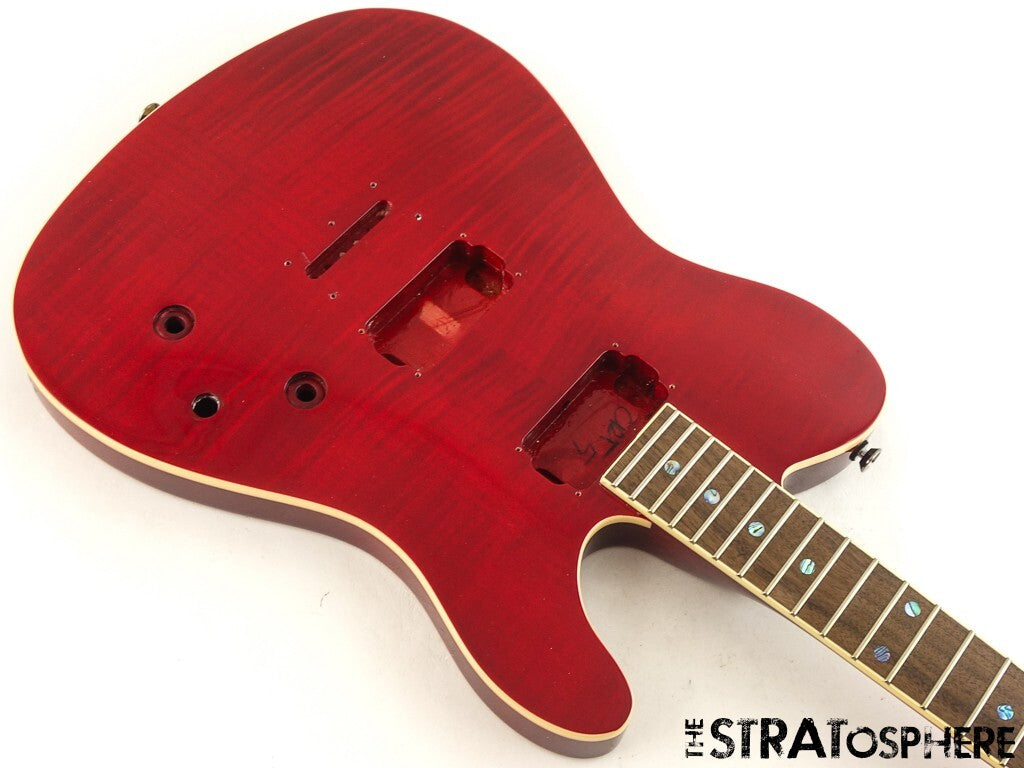 Fender Flame Maple Top Tele BODY + NECK FMT Set Neck Crimson Red $20 OFF