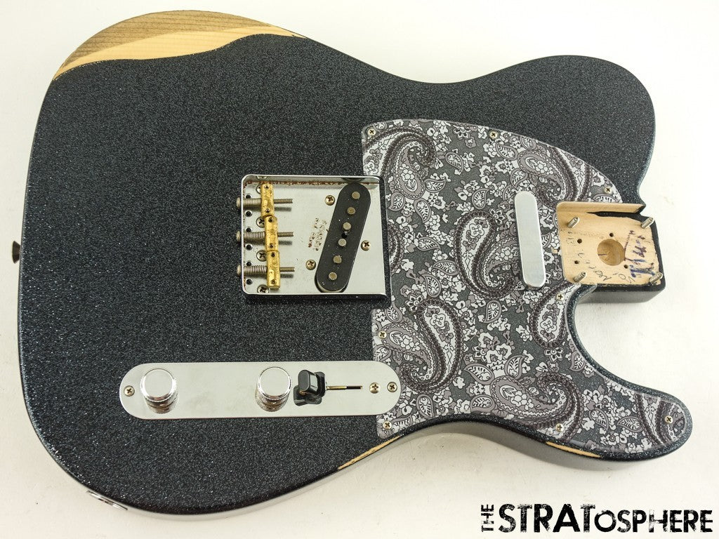 Fender Brad Paisley Road Worn Tele, LOADED BODY Telecaster, Black Sparkle.