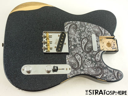 Fender Brad Paisley Road Worn Tele, LOADED BODY Telecaster, Black Sparkle.