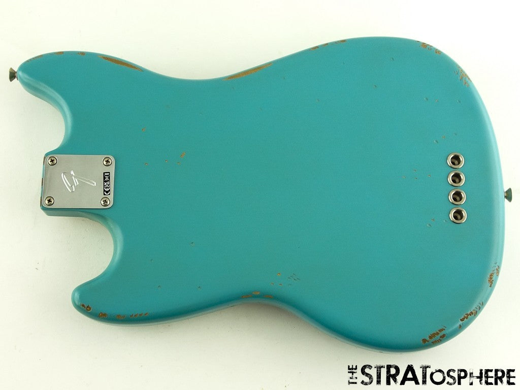 Fender JMJ Road Worn Mustang Bass LOADED BODY Duncan Nitro Faded Daphne Blue