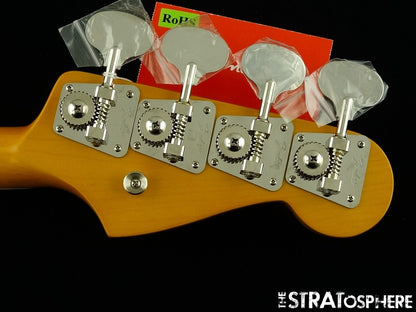 LEFTY Fender AV II American Vintage 1966 Jazz J Bass NECK &TUNERS Bound Rosewood