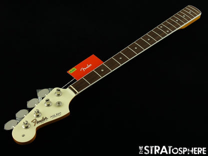 LEFTY Fender AV II American Vintage 1966 Jazz J Bass NECK &TUNERS Bound Rosewood