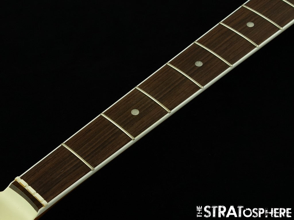 LEFTY Fender AV II American Vintage 1966 Jazz J Bass NECK &TUNERS Bound Rosewood