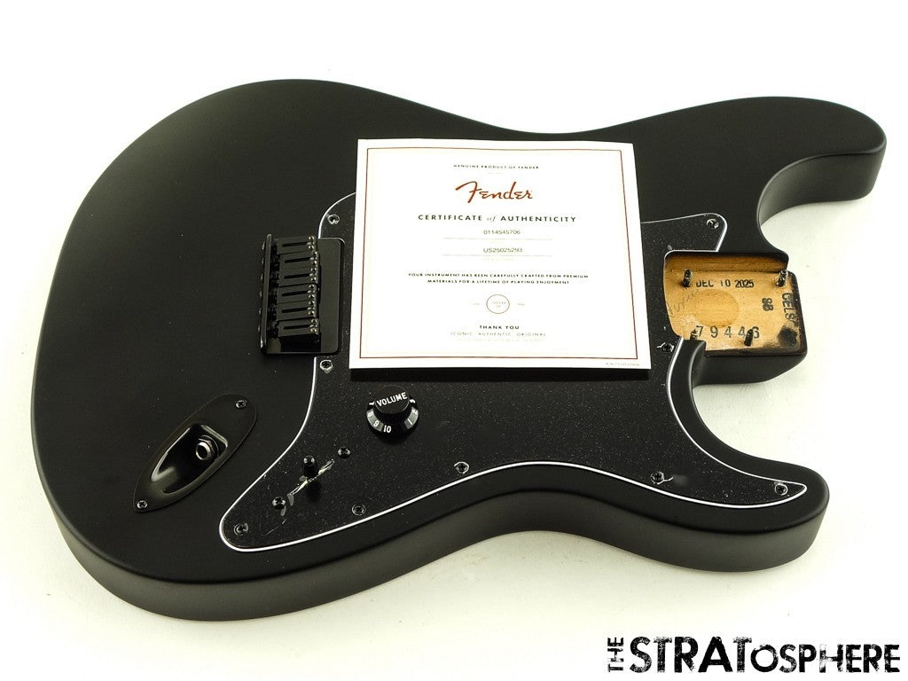 USA Fender JIM ROOT Stratocaster Mahogany HH Strat LOADED BODY Flat Black Nitro!