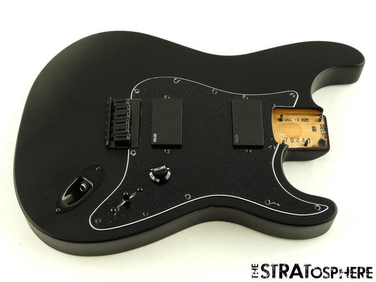 USA Fender JIM ROOT Stratocaster Mahogany HH Strat LOADED BODY Flat Black Nitro!