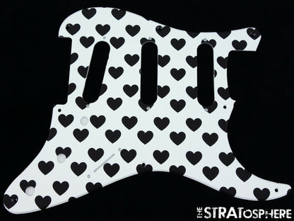 * NEW Stratocaster PICKGUARD for Fender Vintage Strat 8 Hole Hearts Print