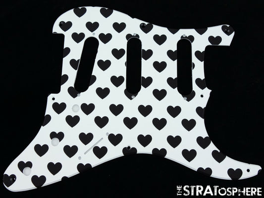 * NEW Stratocaster PICKGUARD for Fender Vintage Strat 8 Hole Hearts Print