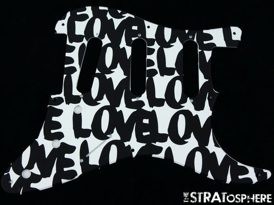 * NEW Stratocaster PICKGUARD for Fender Vintage Strat 8 Hole ''Love'' Print
