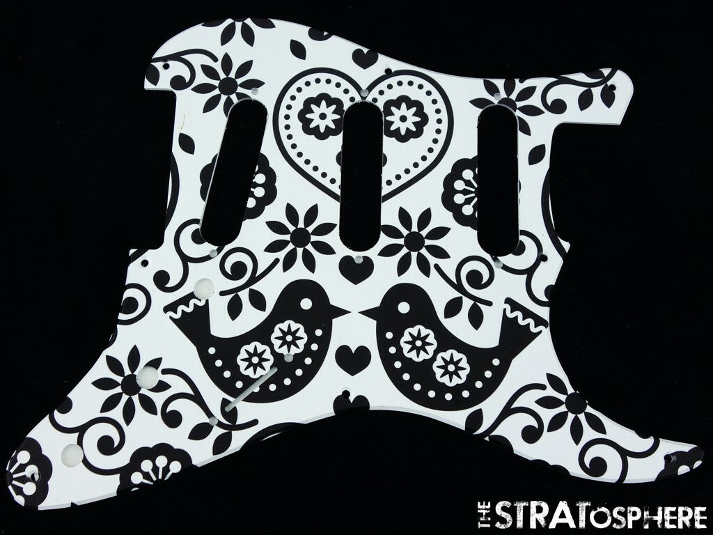 * NEW Stratocaster PICKGUARD for Fender Vintage Strat 8 Hole Doves Print