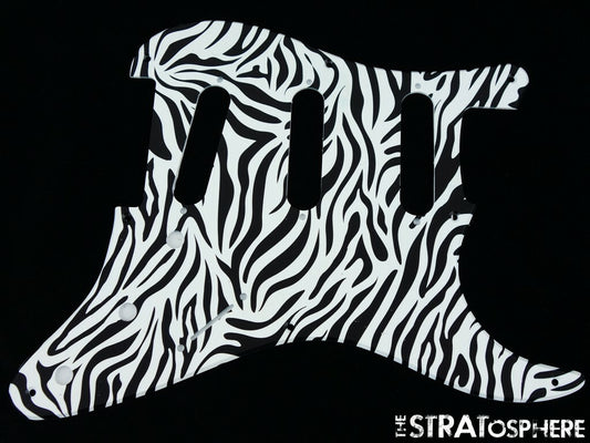 * NEW Stratocaster PICKGUARD for Fender Vintage Strat 8 Hole Zebra Print