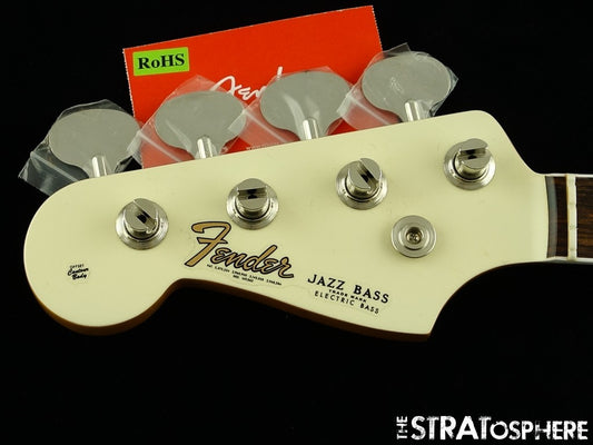 LEFTY Fender AV II American Vintage 1966 Jazz Bass NECK & TUNERS Bound Rosewood