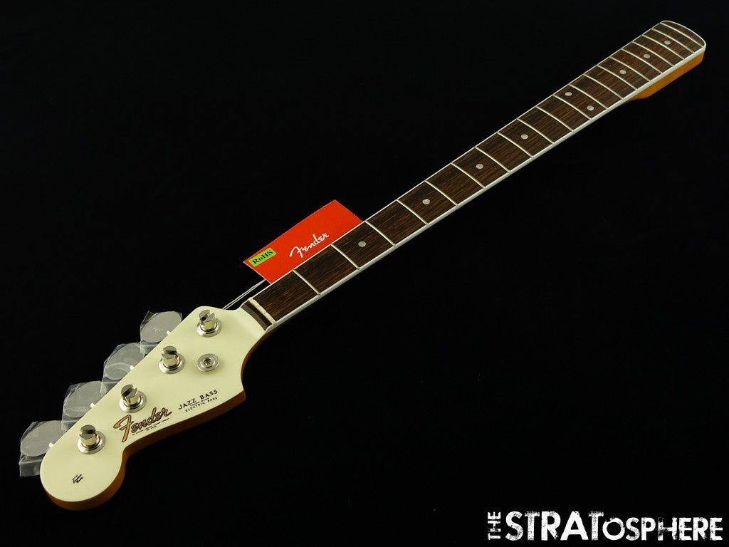 LEFTY Fender AV II American Vintage 1966 Jazz Bass NECK & TUNERS Bound Rosewood