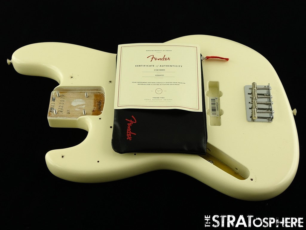 LEFTY Fender AV II American Vintage 1966 Jazz J BASS BODY HARDWARE Olympic White