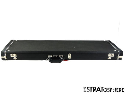 LEFTY Fender AV II American Vintage 1966 Jazz J Bass Black Tolex HARDSHELL CASE.