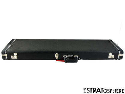 LEFTY Fender AV II American Vintage 1966 Jazz J Bass Black Tolex HARDSHELL CASE.