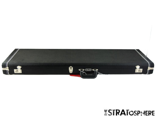 LEFTY Fender AV II American Vintage 1966 Jazz J Bass Black Tolex HARDSHELL CASE.