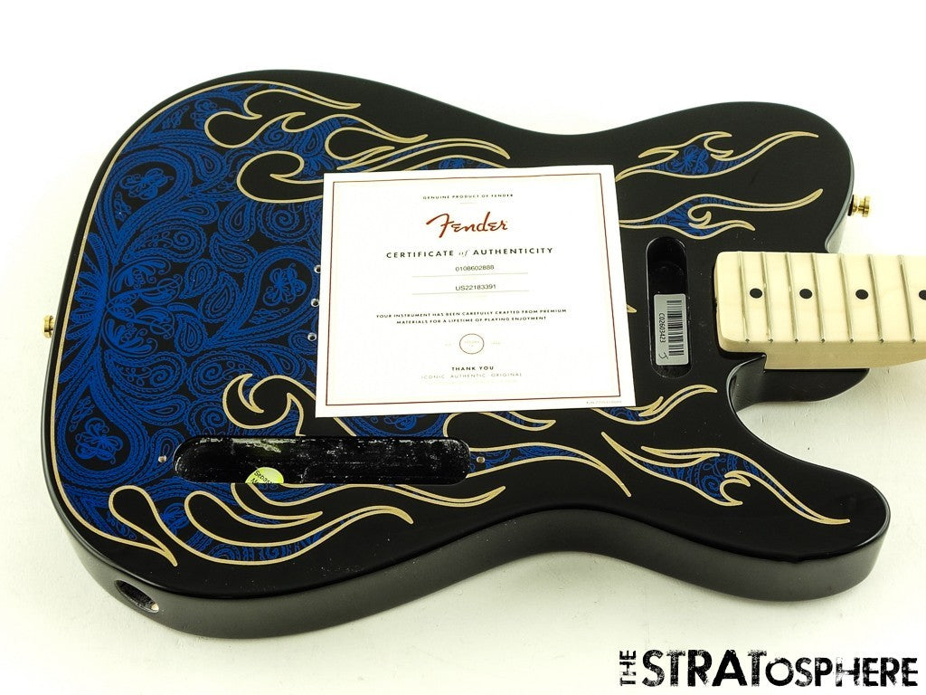 Fender James Burton Tele BODY + NECK Telecaster Basswood Maple Blue Paisley