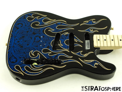 Fender James Burton Tele BODY + NECK Telecaster Basswood Maple Blue Paisley