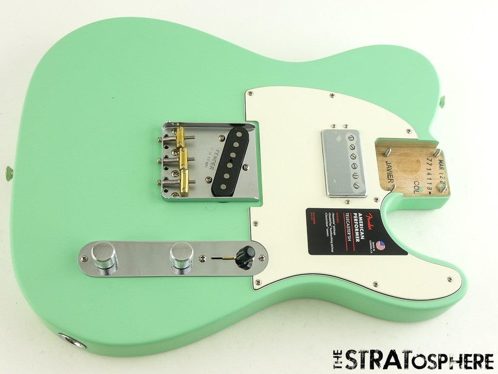 Fender American Performer Humbucker Telecaster LOADED BODY Satin Surf Green.