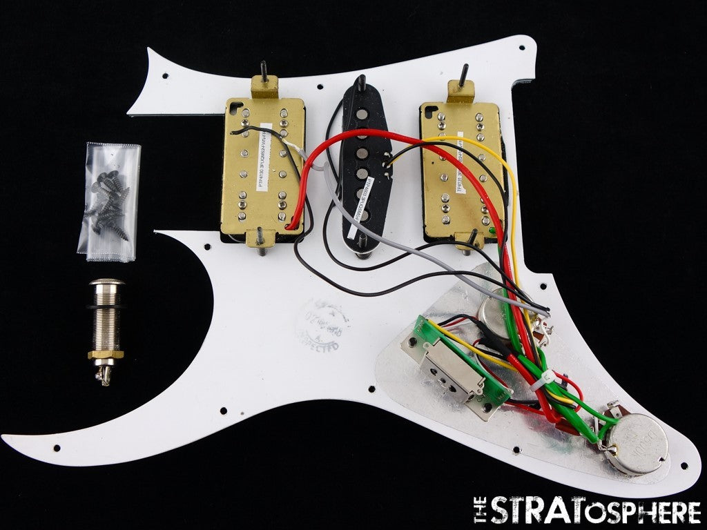 Ibanez JEMJR Steve Vai HSH LOADED PICKGUARD, Quantum White, Guitar Alnico