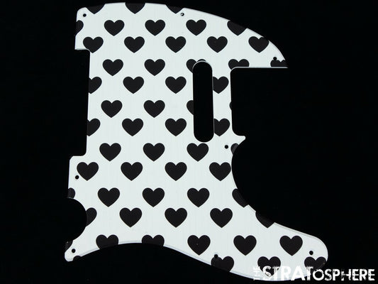 *NEW Telecaster PICKGUARD for Fender USA Standard Tele 8 Hole Hearts Print