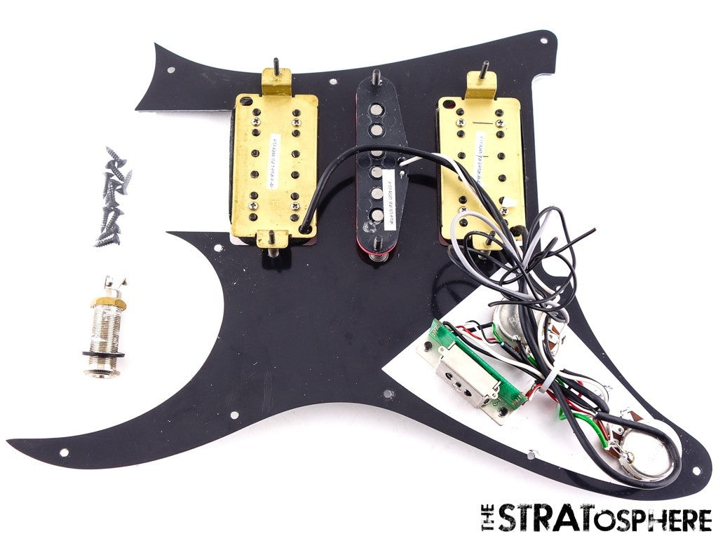 Ibanez JEMJRSP Steve Vai HSH LOADED PICKGUARD, Infinity Black Guitar Parts!