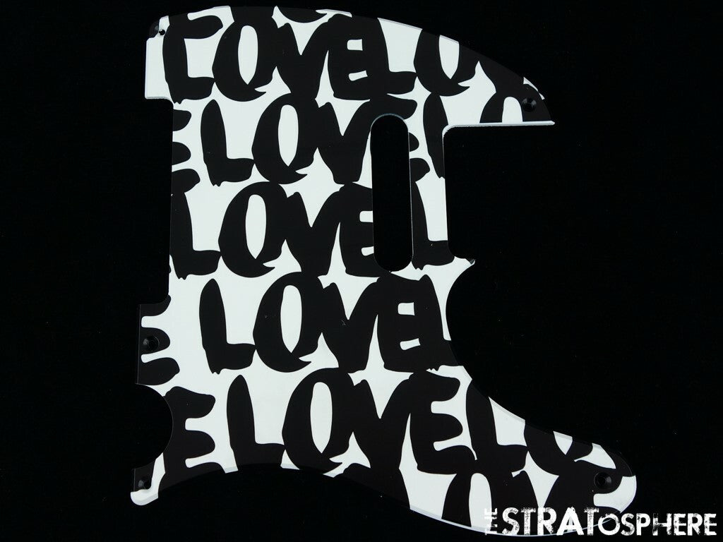 *NEW Telecaster PICKGUARD for Fender USA Vintage Tele 5 Hole ''Love'' Print