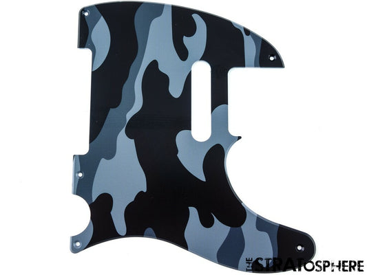 *NEW Telecaster PICKGUARD for Fender USA Vintage Tele 5 Hole Black Camo Print