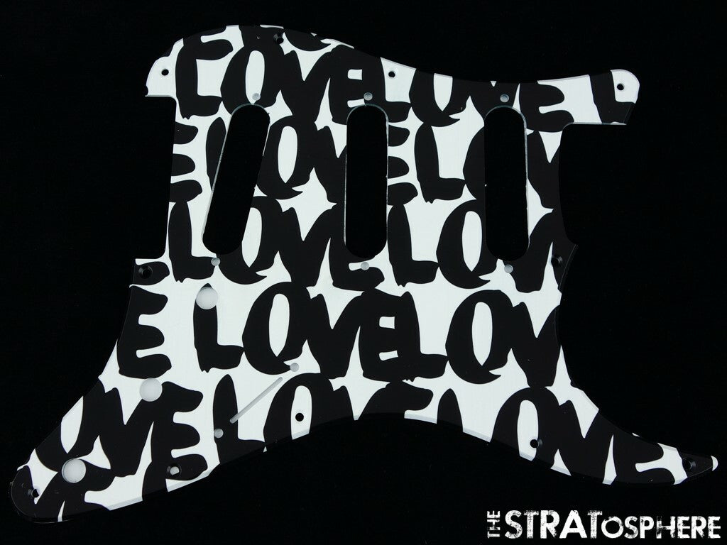 *NEW Stratocaster PICKGUARD for Fender Strat Standard 11 Hole ''Love'' Print