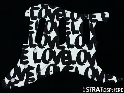 *NEW Stratocaster PICKGUARD for Fender Strat Standard 11 Hole ''Love'' Print