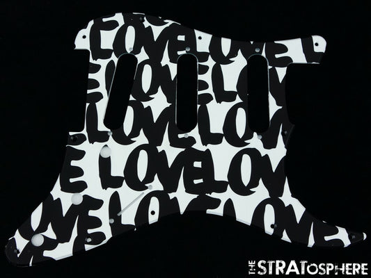 *NEW Stratocaster PICKGUARD for Fender Strat Standard 11 Hole ''Love'' Print