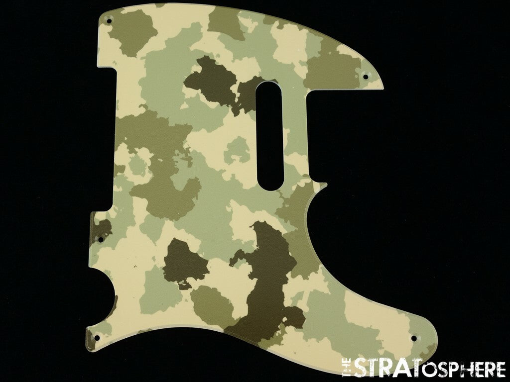 *NEW Telecaster PICKGUARD for Fender USA Vintage Tele 5 Hole Green Camo Print