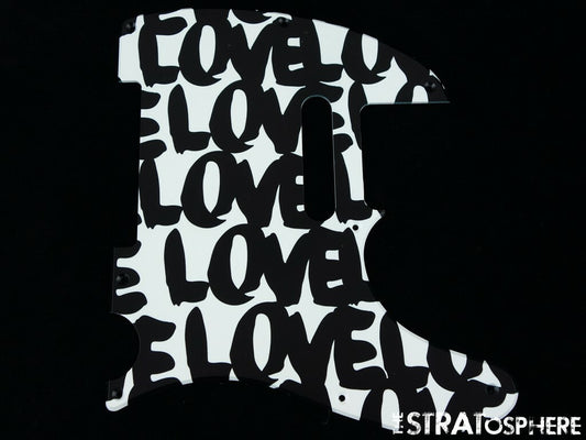*NEW Telecaster PICKGUARD for Fender USA Standard Tele 8 Hole ''Love'' Print