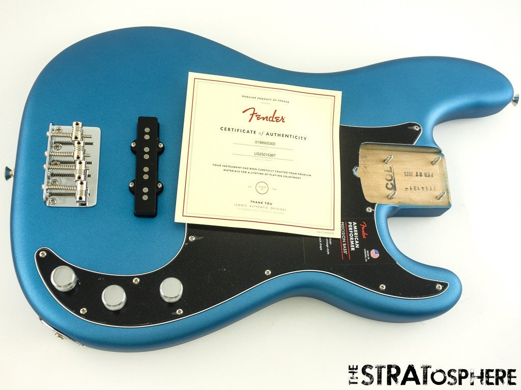 Fender American Performer Precision P Bass LOADED BODY Satin Lake Placid Blue.
