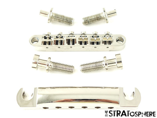 USED Epiphone Firebird Tune-O-Matic Bridge Tailpiece Studs Guitar Parts Nickel
