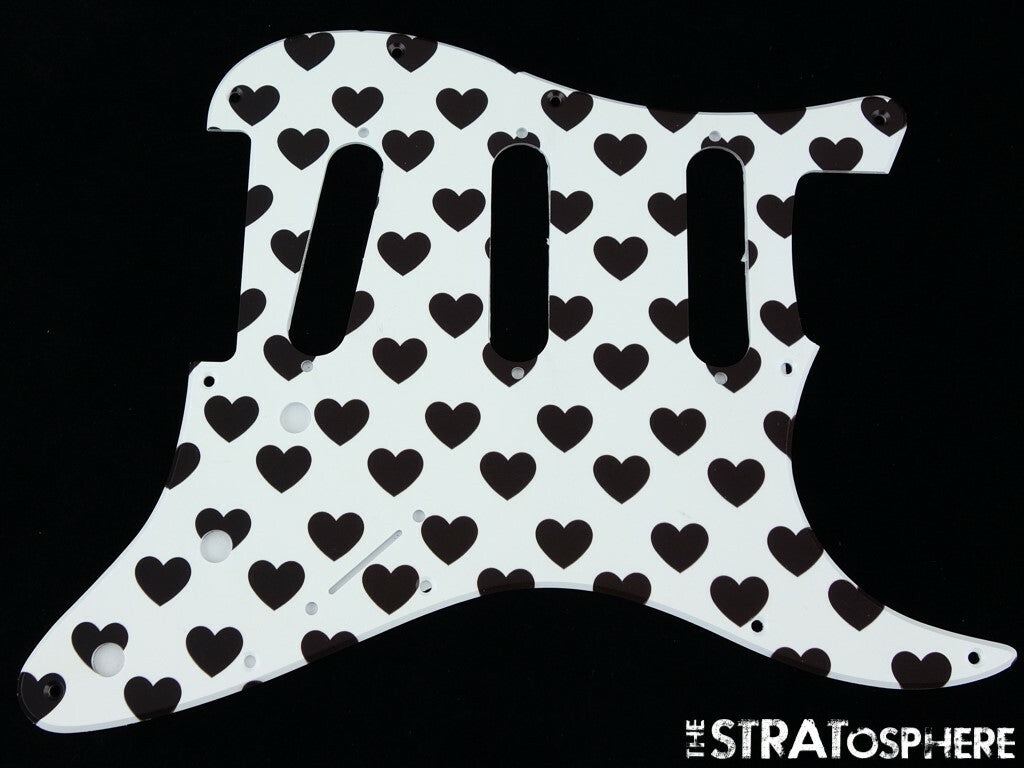 *NEW Stratocaster PICKGUARD for Fender Strat Standard 11 Hearts Print