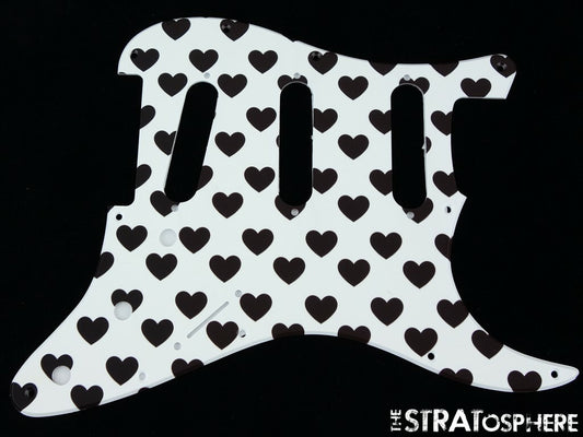 *NEW Stratocaster PICKGUARD for Fender Strat Standard 11 Hearts Print