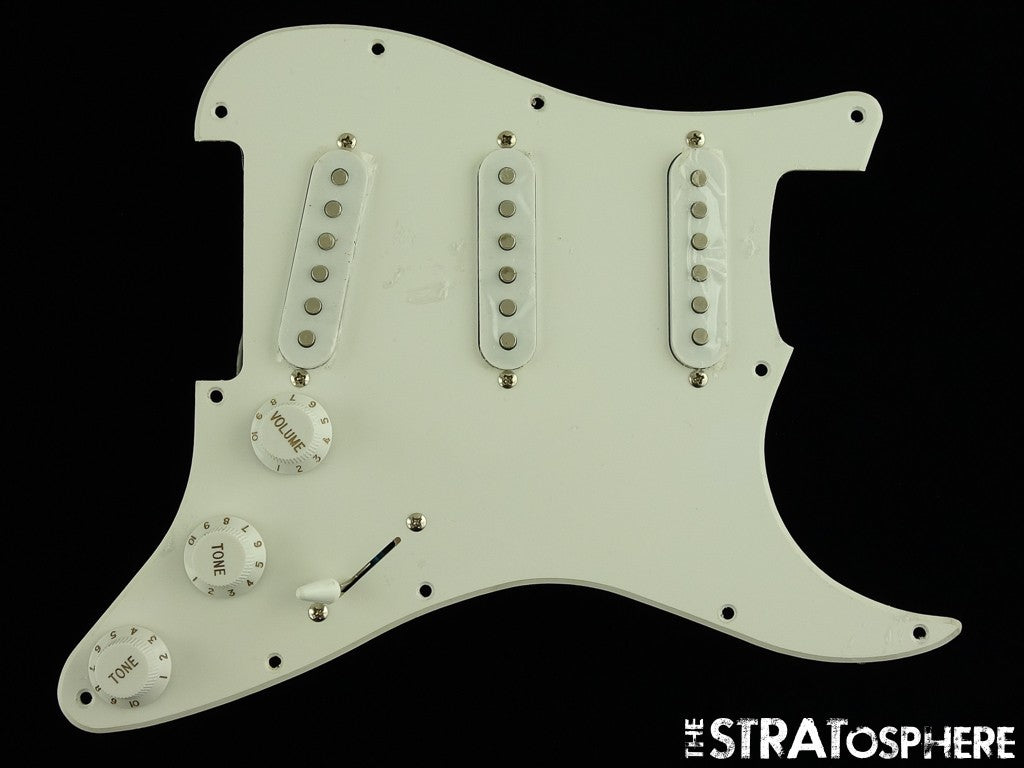 USED Fender Squier Strat LOADED PICKGUARD Guitar Parts White