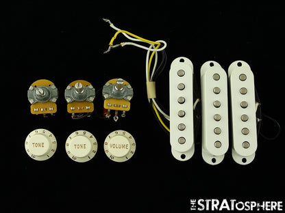 USED PICKUPS POTS KNOBS + SWITCH Stratocaster Fender MIM Strat..