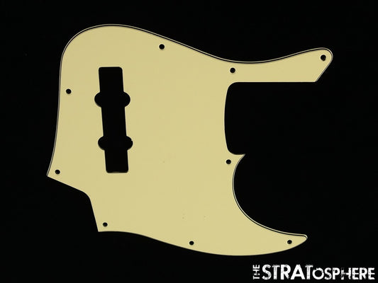 USED Fender Replacement Jazz J Bass, Cream PICKGUARD, Bass Guitar 3 Ply