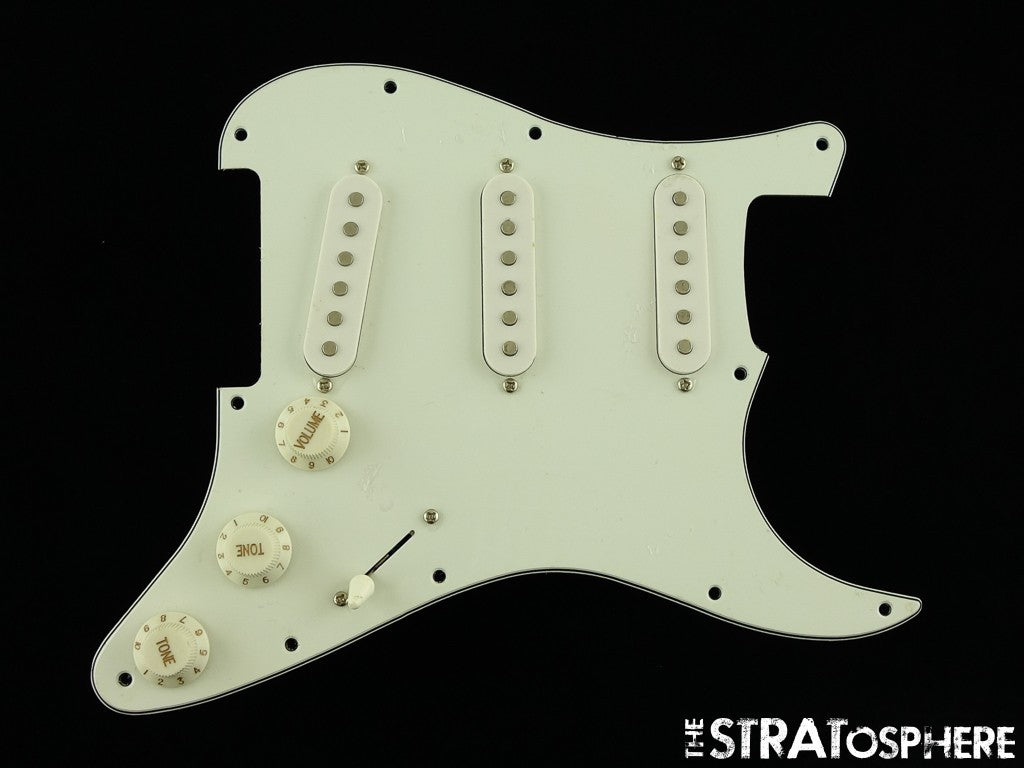 USED Fender Squier Strat LOADED PICKGUARD Guitar Parts White