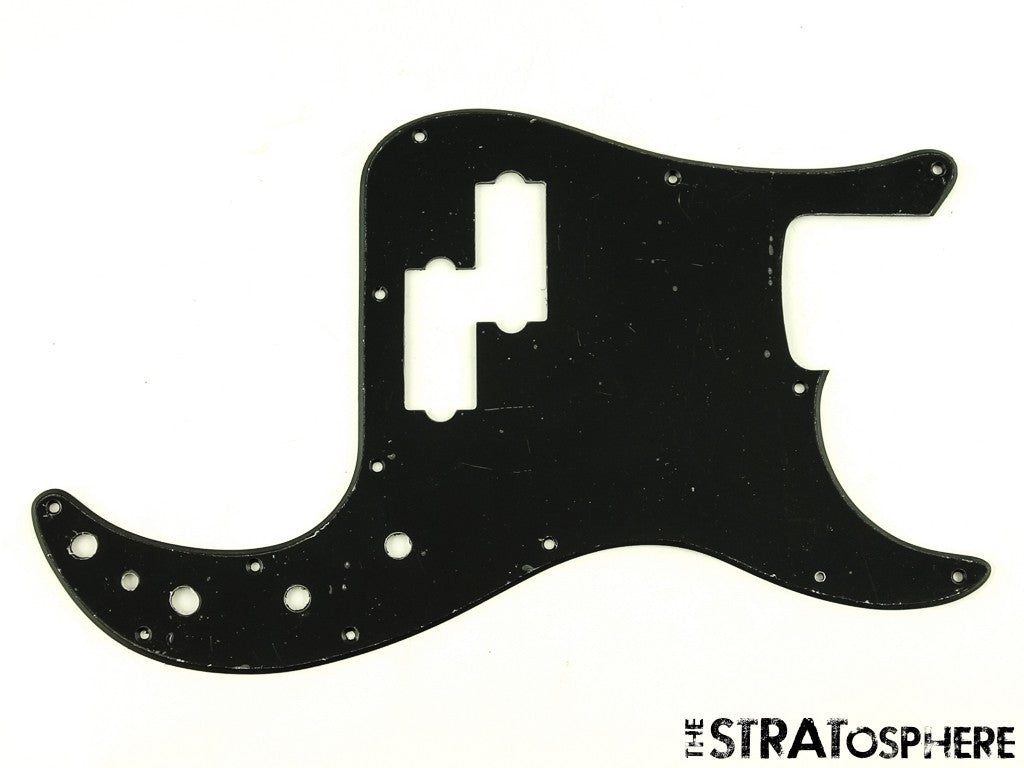 USED Fender Replacement Precision P Bass Black PICKGUARD Bass Guitar 3 Ply